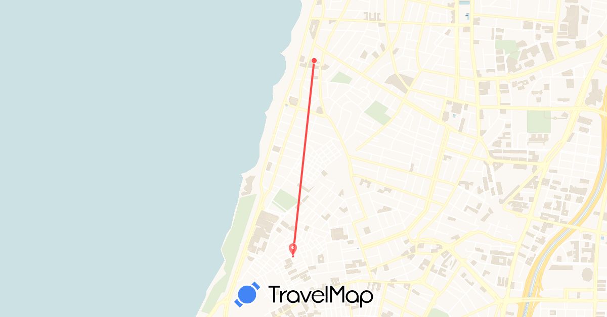 TravelMap itinerary: driving, hiking in Israel (Asia)